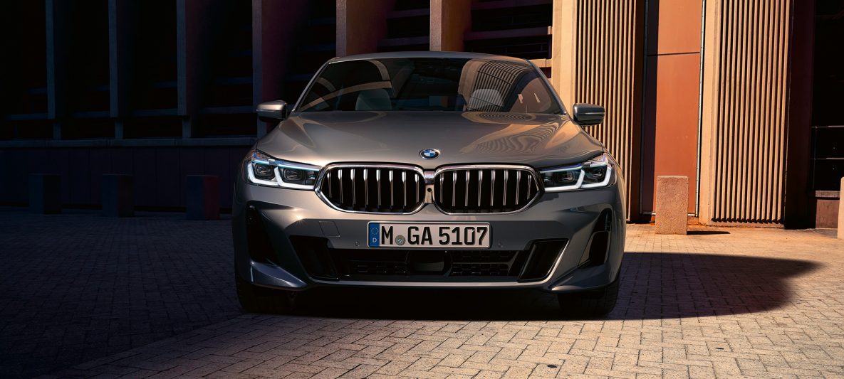 Frontdesign BMW 6er Gran Turismo 640i xDrive G32 2020 Berninagrau Frontperspektive